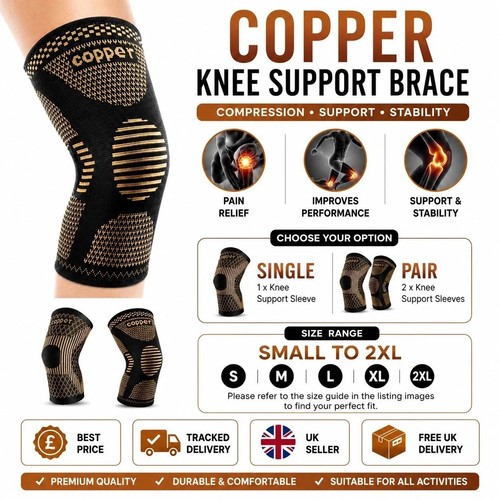 Copper knee support brace - copper,